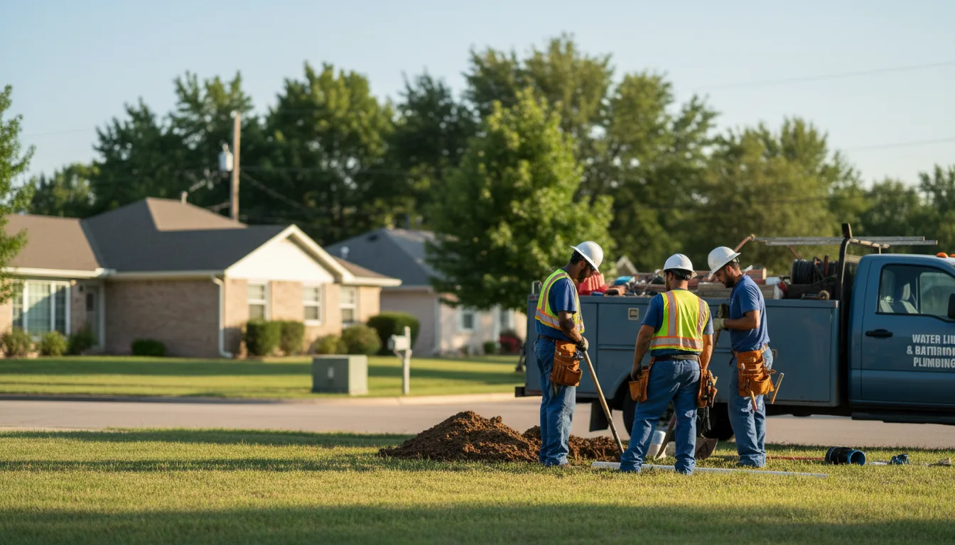 Residential water line and bathroom plumbing service in Vancourt, TX